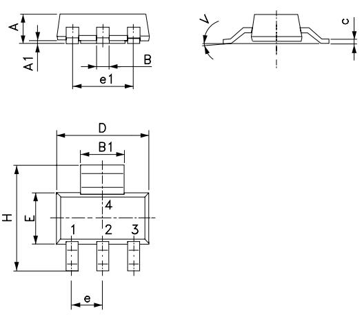 LD1117S33TR Dimensions